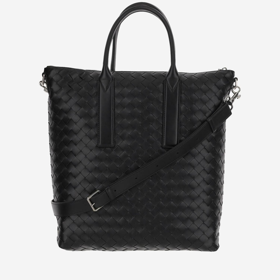 Bottega Veneta Intrecciato Calfskin Tote Bag — Black