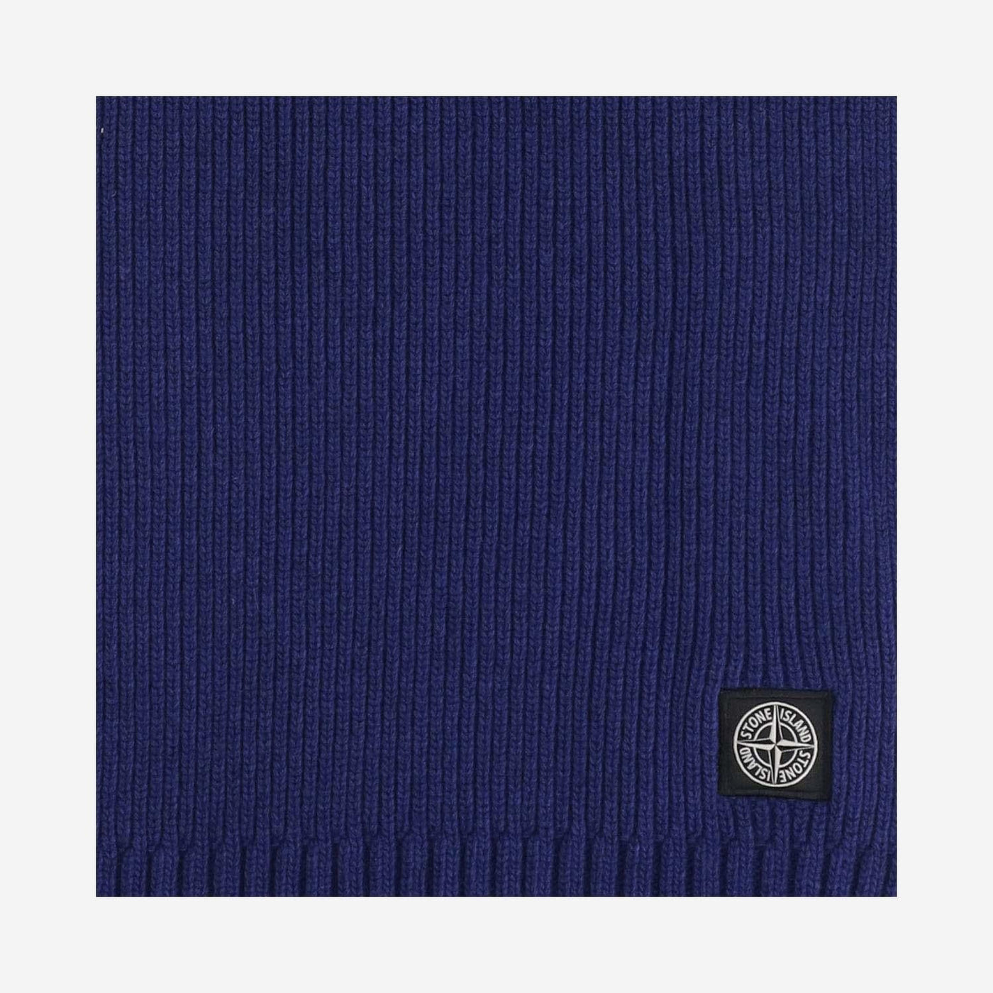 Stone Island Wool Blend Ribbed Scarf — Navy Scarfs