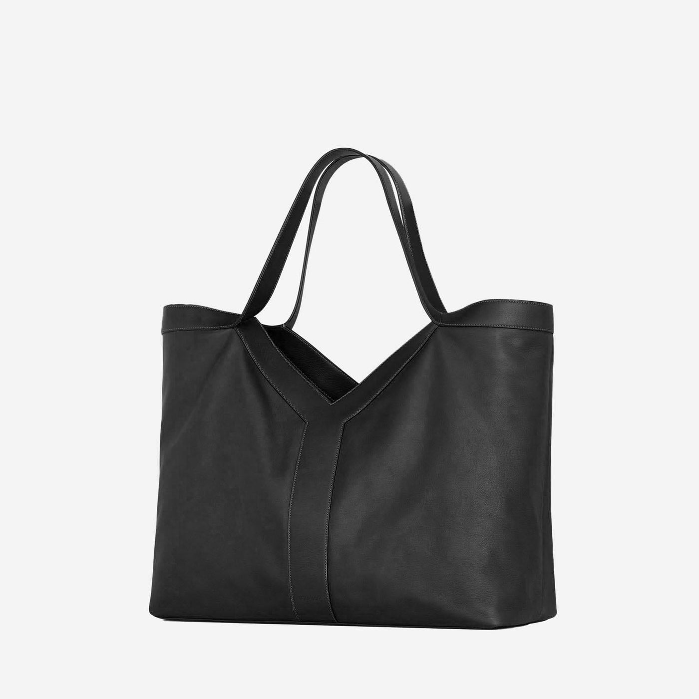 Saint Laurent Leather Tote Bag — Black