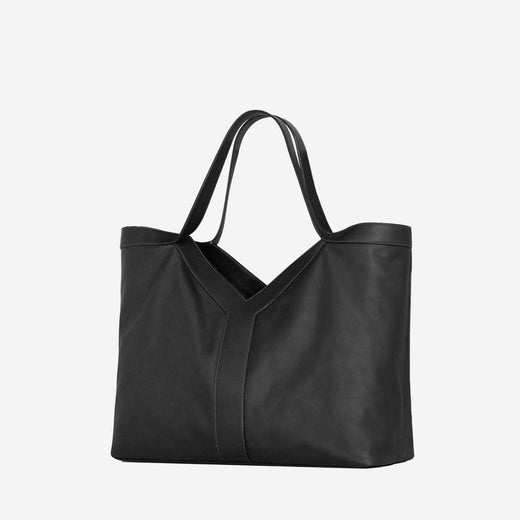 Saint Laurent Leather Tote Bag — Black