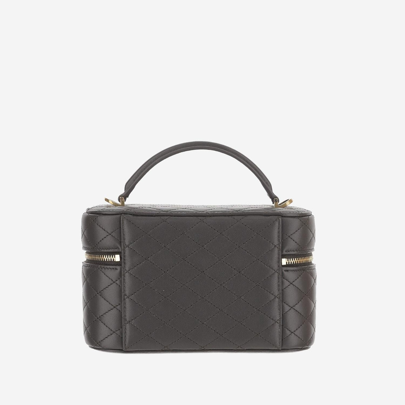 Saint Laurent Quilted Leather Top Handle Bag — Gray