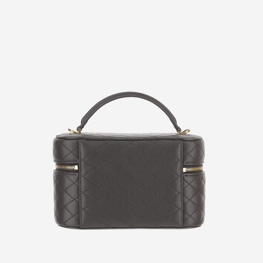 Saint Laurent Quilted Leather Top Handle Bag — Gray