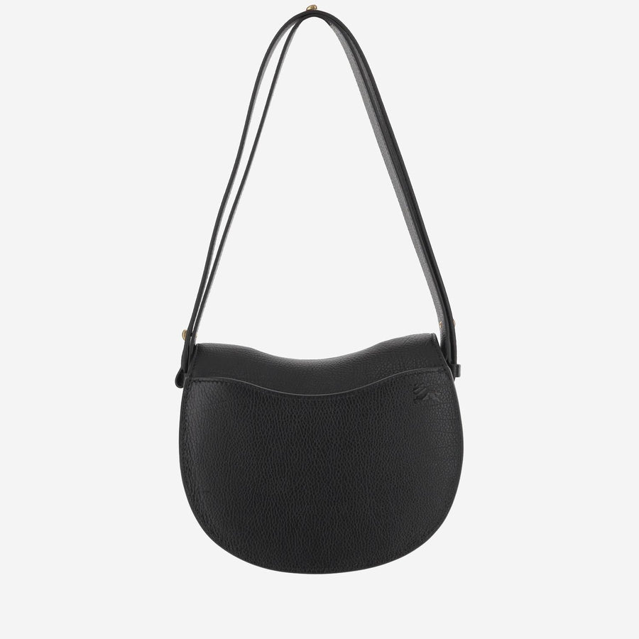 Burberry Rocking Horse Shoulder Bag — Black Calfskin