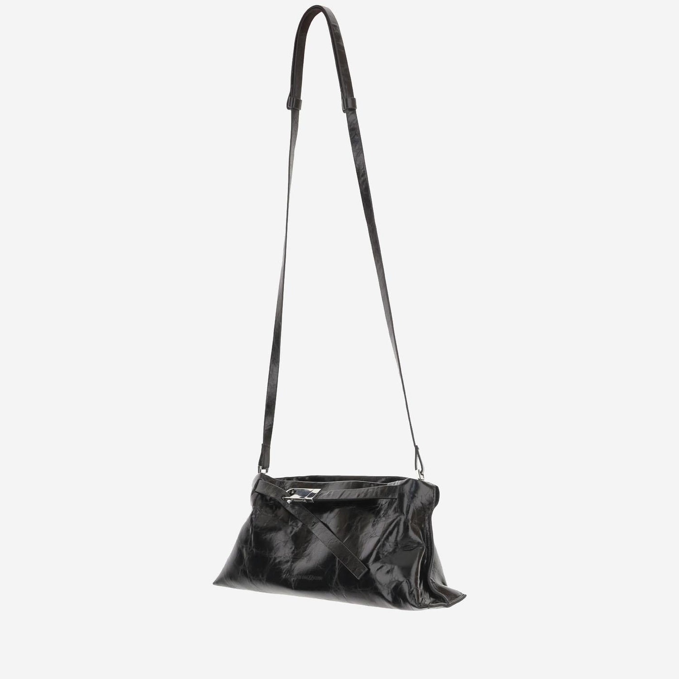 Benedetta Bruzziches Glossy Calfskin Shoulder Bag — Black Leather
