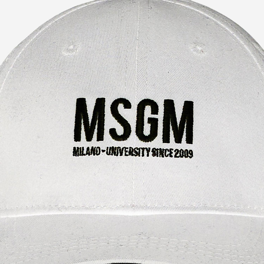 Msgm S6msjubc019 Logo-Embroidered Cotton Baseball Cap — White Caps