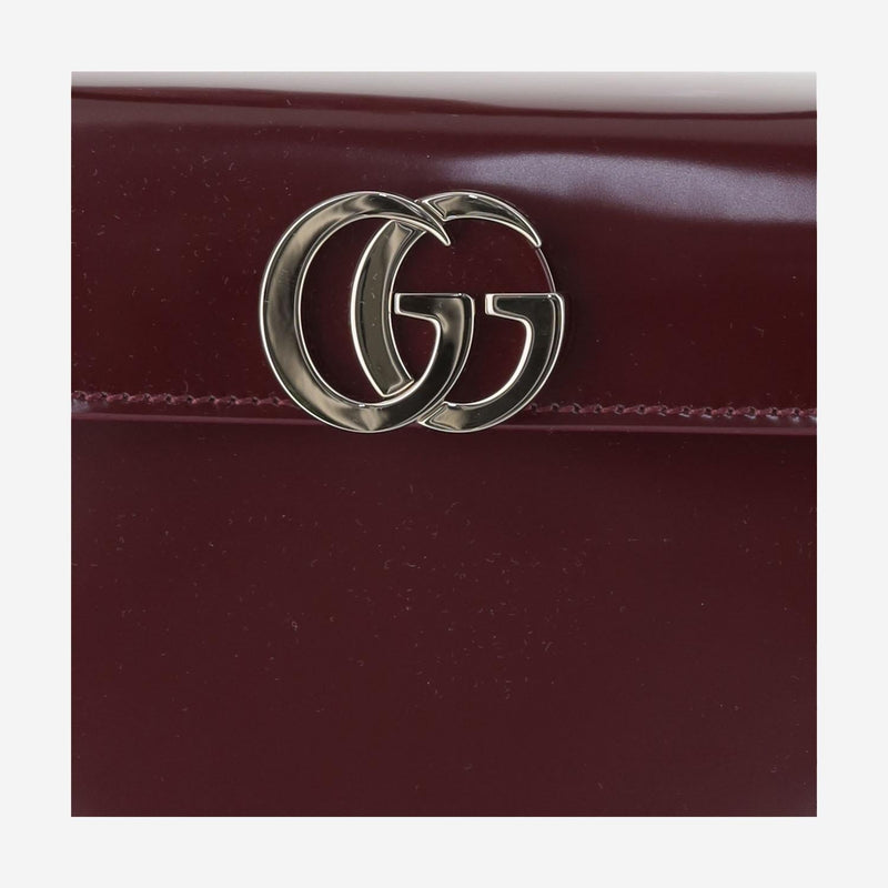 Gucci Smooth Leather Logo Top Handle Bag — Red