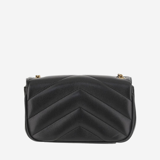 Saint Laurent Shoulder Bag — Black Lambskin Leather