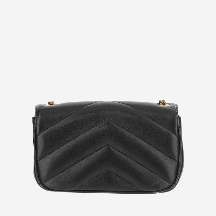 Saint Laurent Shoulder Bag — Black Lambskin Leather