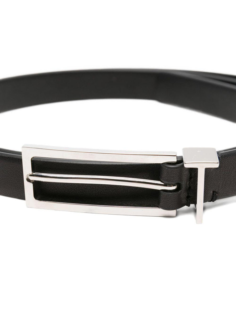 Tom Ford Polished Calf Leather T-Loop Belt — Black