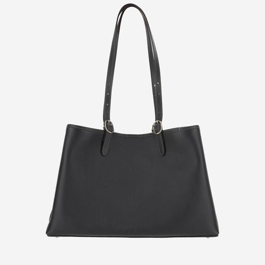 Gucci Gg Emblem Leather Shoulder Bag — Black