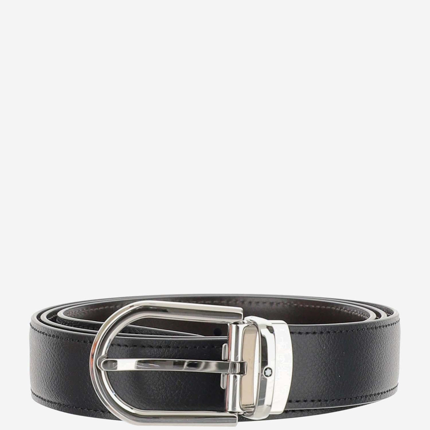 Montblanc Reversible Leather Belt — Black