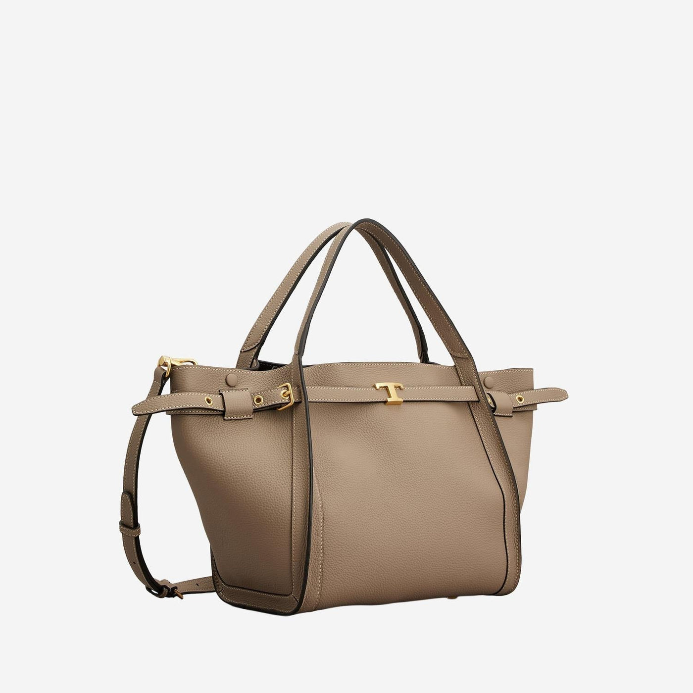 Tods Calfskin Leather Shoulder Bag — Beige