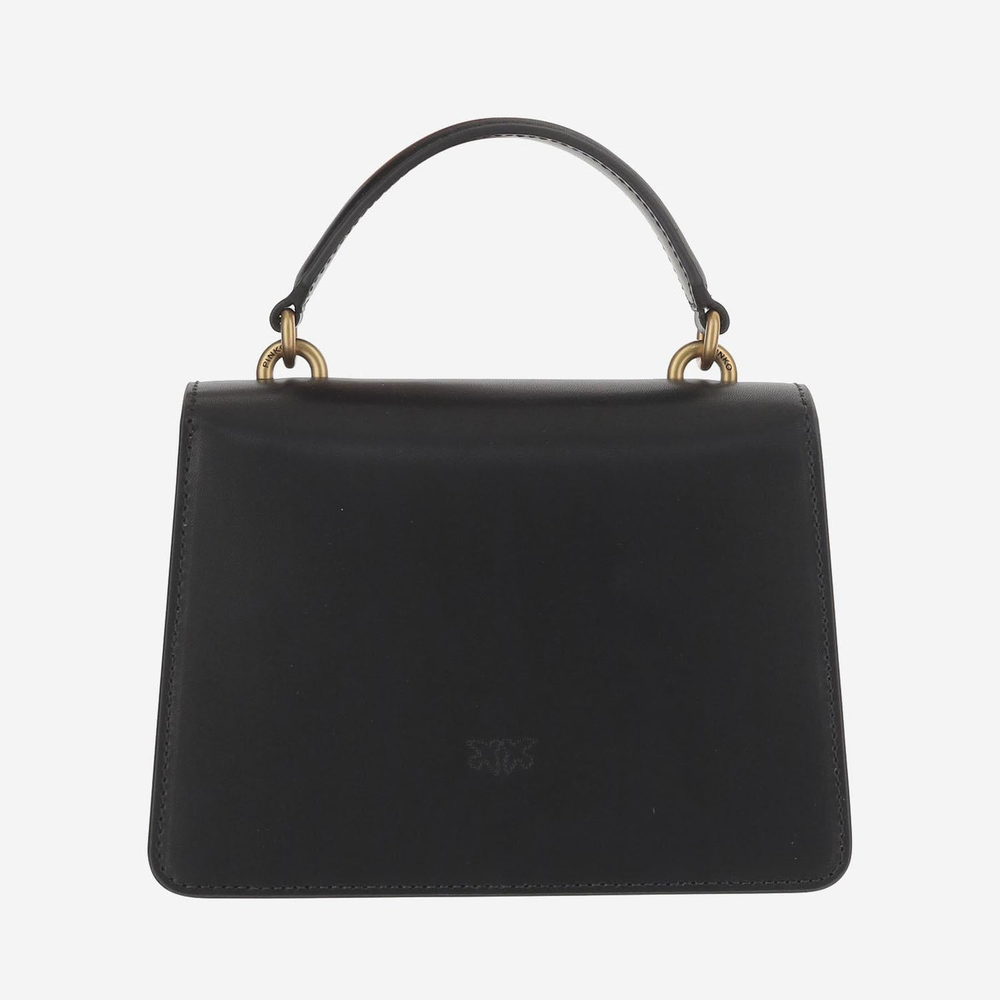 Pinko Love Top Handle Bag — Black Leather