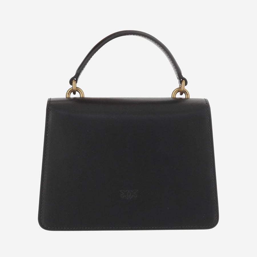 Pinko Love Top Handle Bag — Black Leather