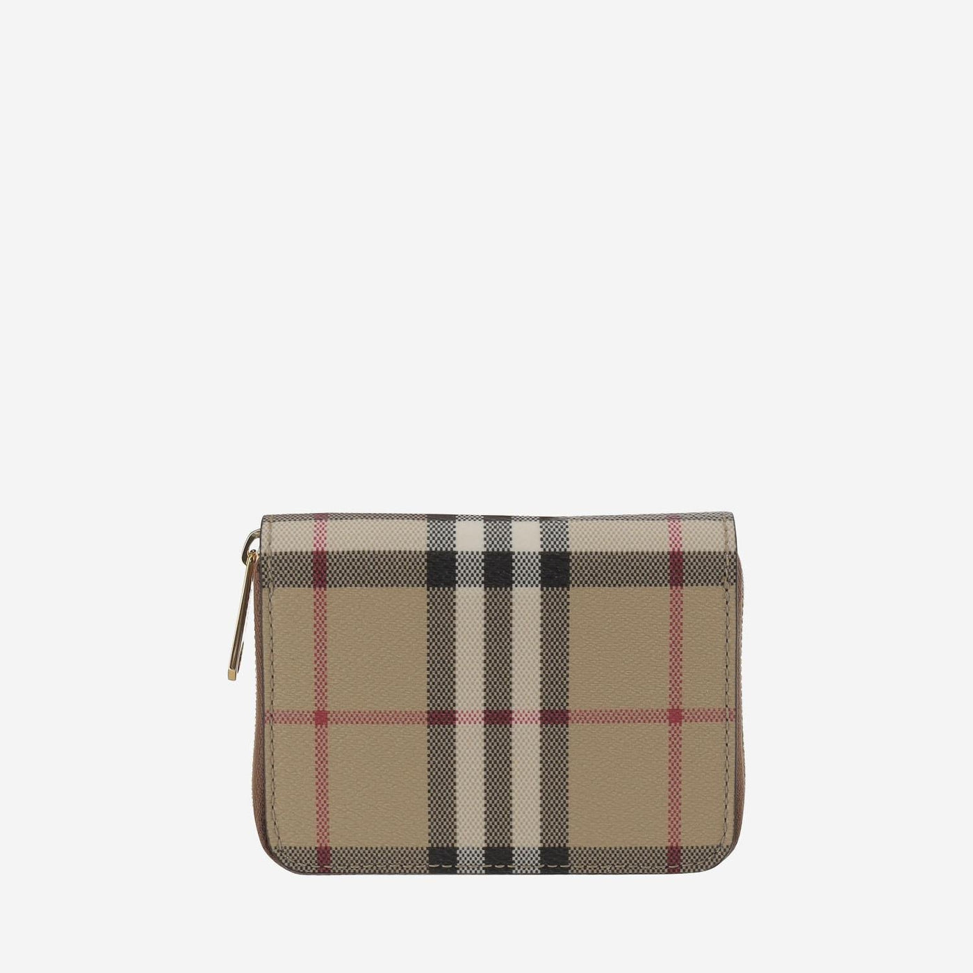 Burberry Check Pattern Wallet — Beige Polyurethane & Purses