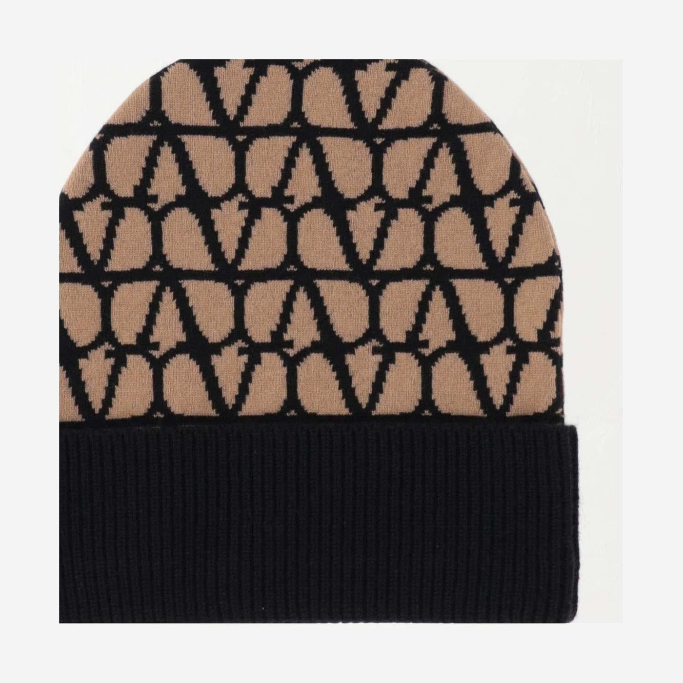 Valentino Garavani 3w2hb01k Toile Iconographe Cashmere Beanie — Camel Beanies