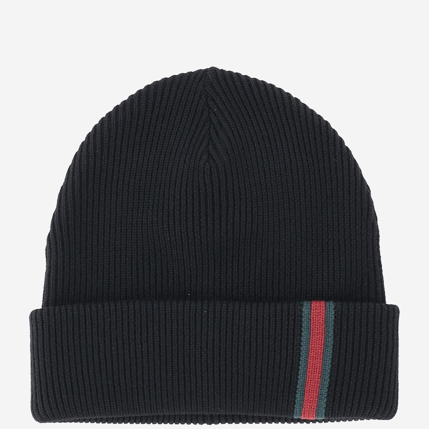 Gucci 834192 Wool Ribbed Knit Beanie — Black Beanies