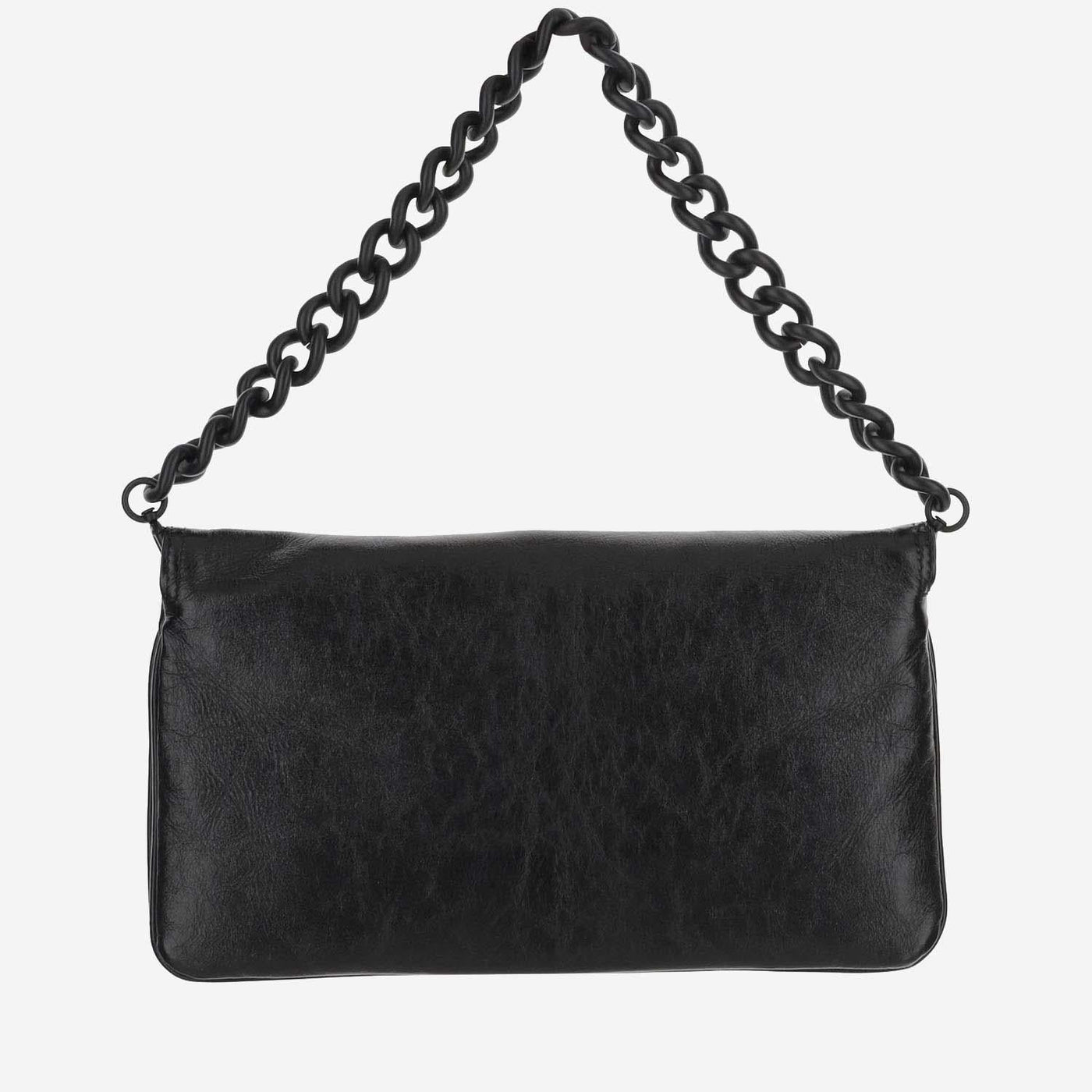 Balenciaga Calfskin Flap Shoulder Bag — Black