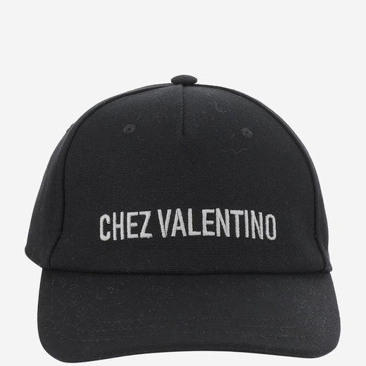Valentino Garavani 6y2hda41fvh Embroidered Cotton Baseball Cap — Black Caps