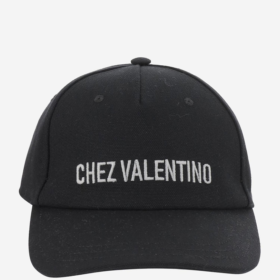 Valentino Garavani 6y2hda41fvh Embroidered Cotton Baseball Cap — Black Caps