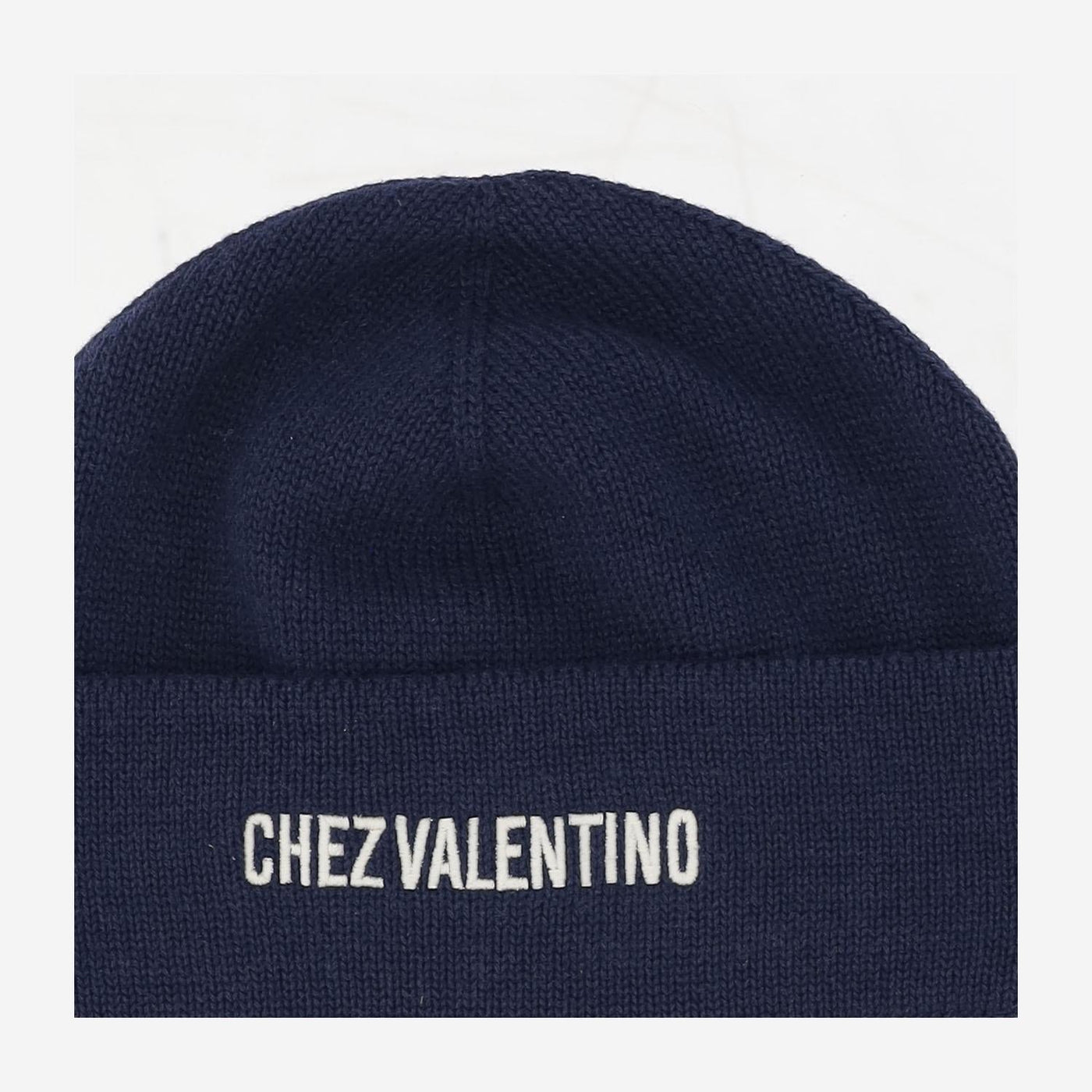 Valentino Garavani 7y2hb02r Logo-Embroidered Cotton-Wool Beanie — Navy Beanies