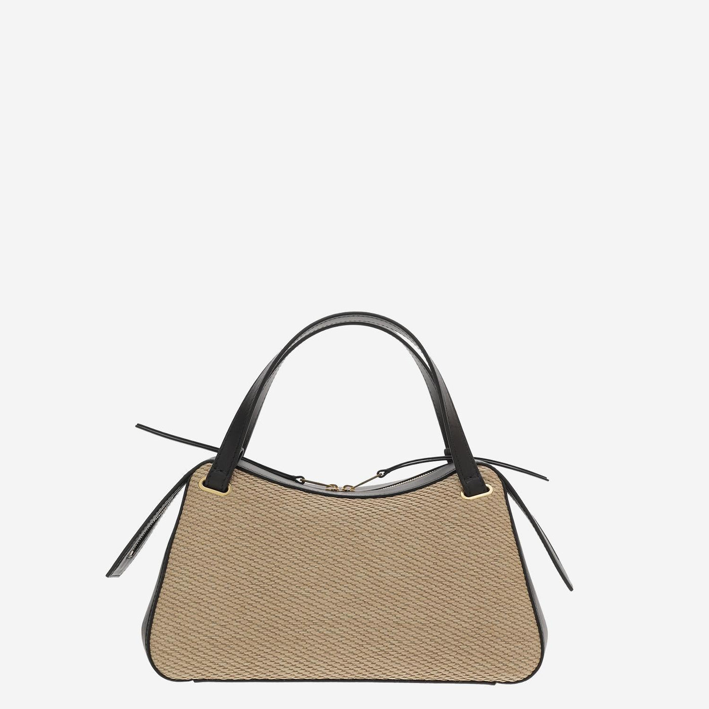 Jil Sander Leather And Raffia Shoulder Bag — Beige Polyamide