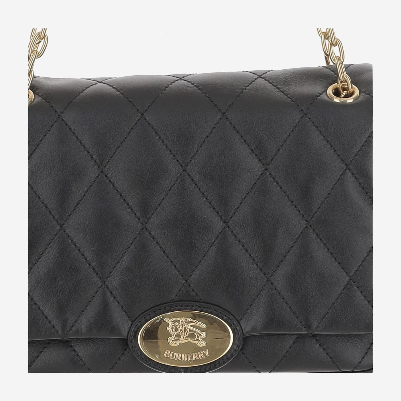 Burberry Quilted Calfskin Shoulder Bag — Black