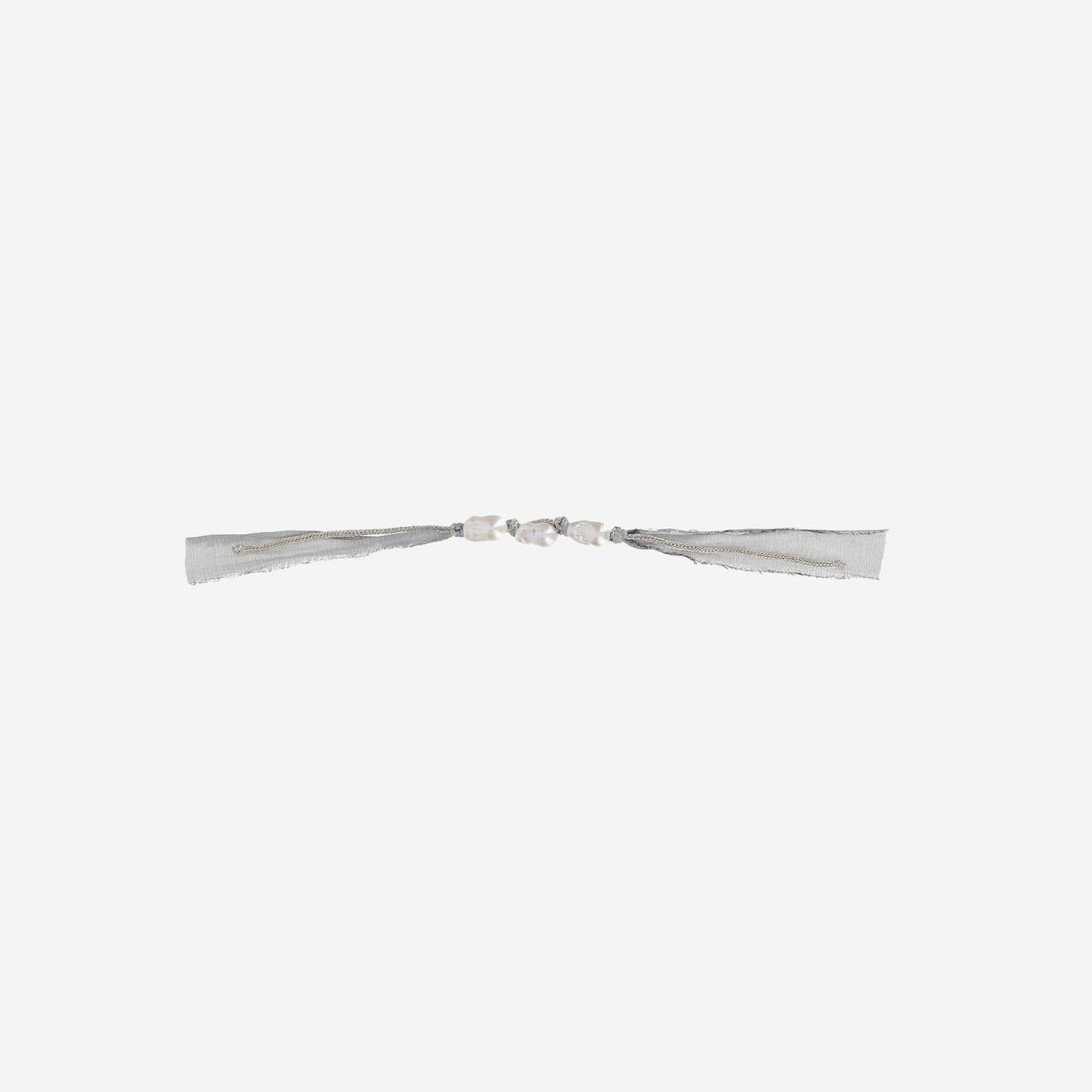 Mela Silk With Pearls Bracelet — Multicolor Natural Fibre Bracelets