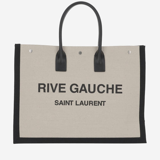 Saint Laurent Rive Gauche Tote Bag — Beige Cotton