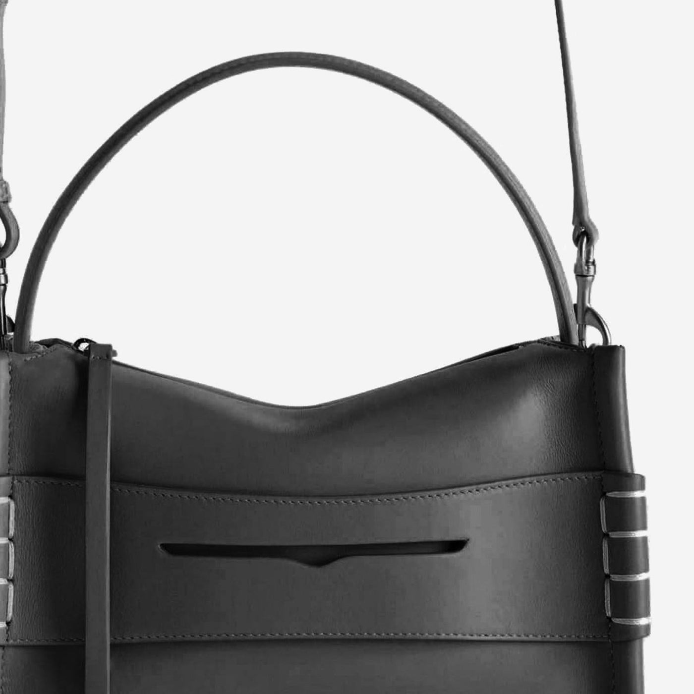 Jw Anderson Embossed Logo Leather Shoulder Bag — Black