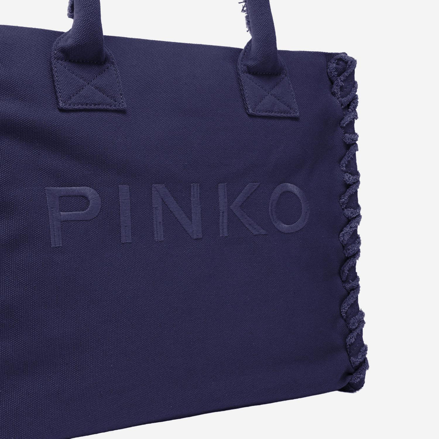 Pinko Logo-Embroidered Cotton Tote Bag — Purple