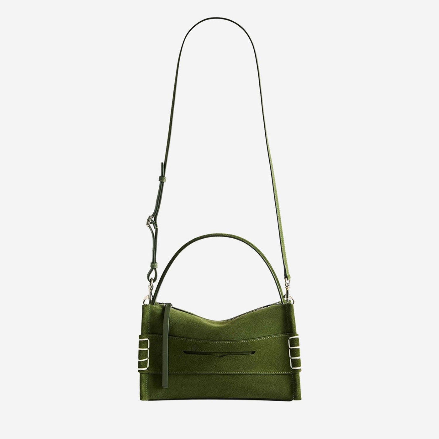 Jw Anderson Loafer Shoulder Bag — Green Suede