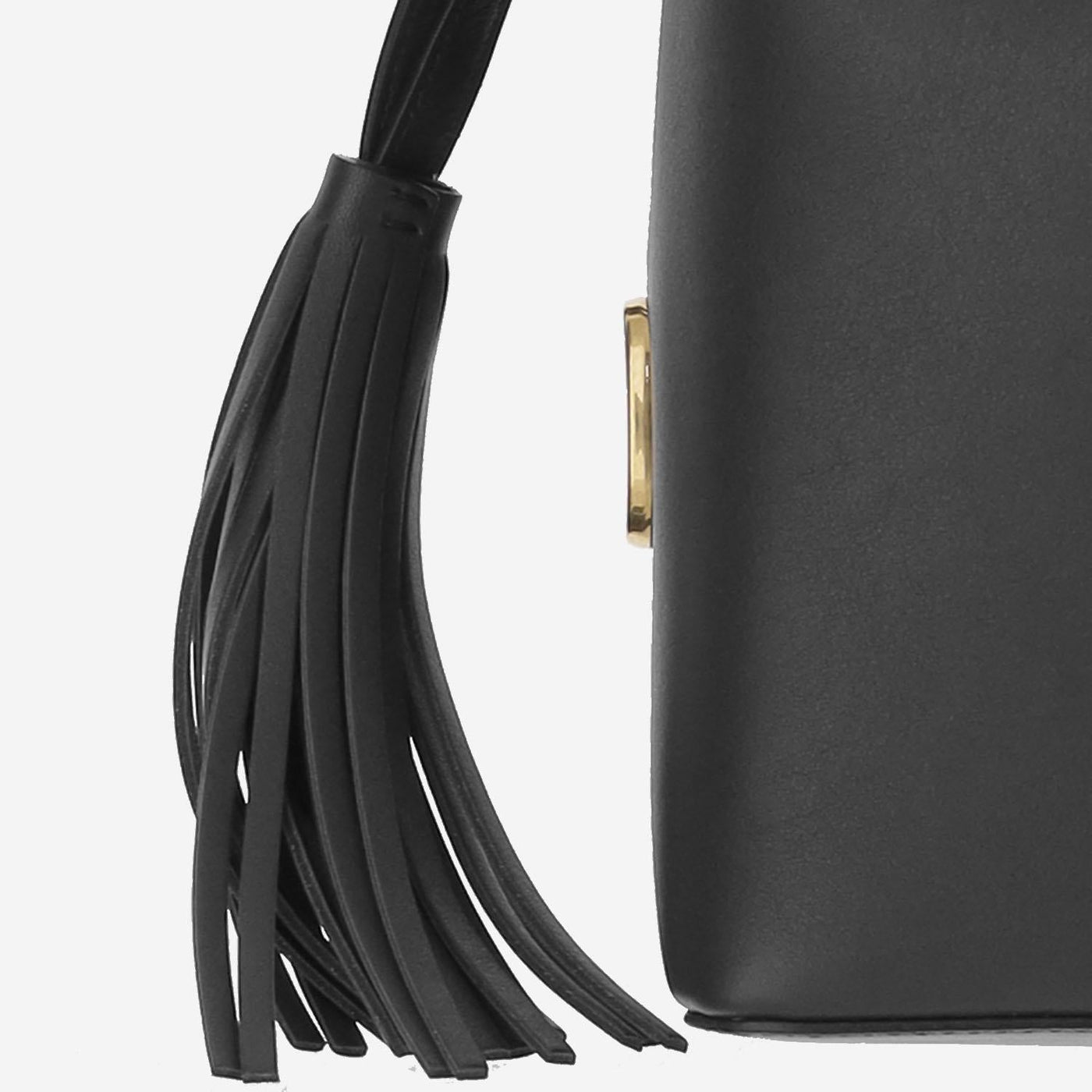 Valentino Garavani Calfskin Leather With V-Logo Bucket Bag — Black