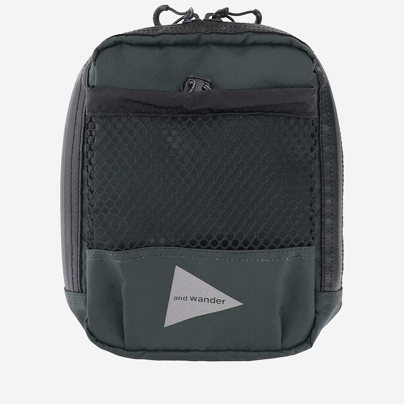 And Wander Nylon Checkered Crossbody Bag — Green Polyester