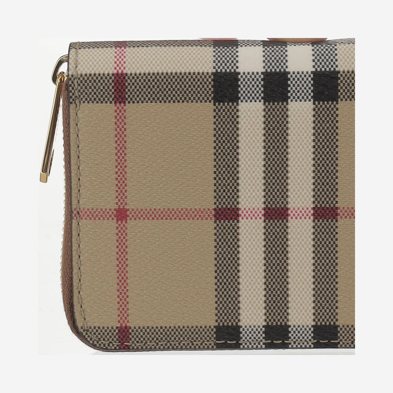 Burberry Check Pattern Wallet — Beige Polyurethane & Purses