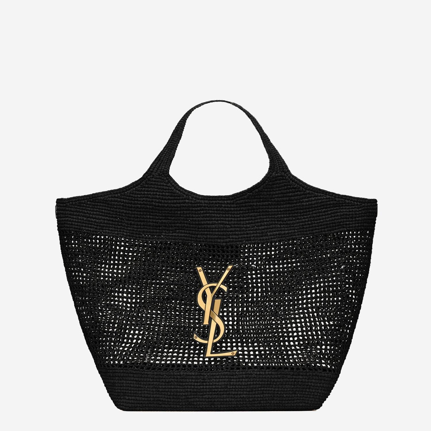 Saint Laurent Icare Tote Bag — Black Raffia