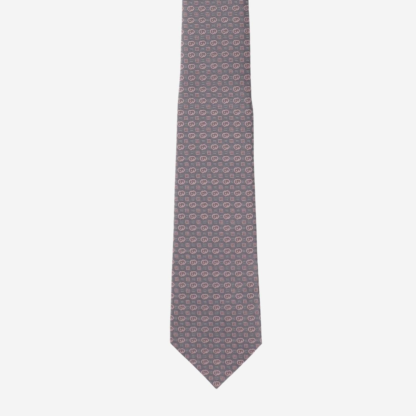 Gucci Gg Cross Jacquard Silk Necktie — Gray Neckties