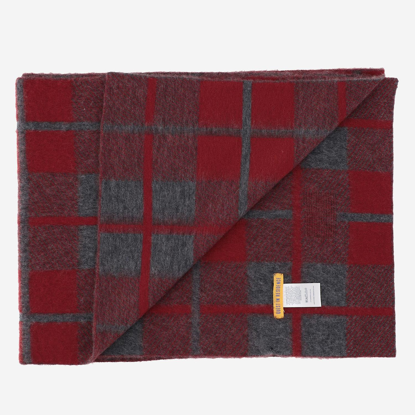 Guest Residence Wool And Cashmere Check Scarf — Red Scarfs
