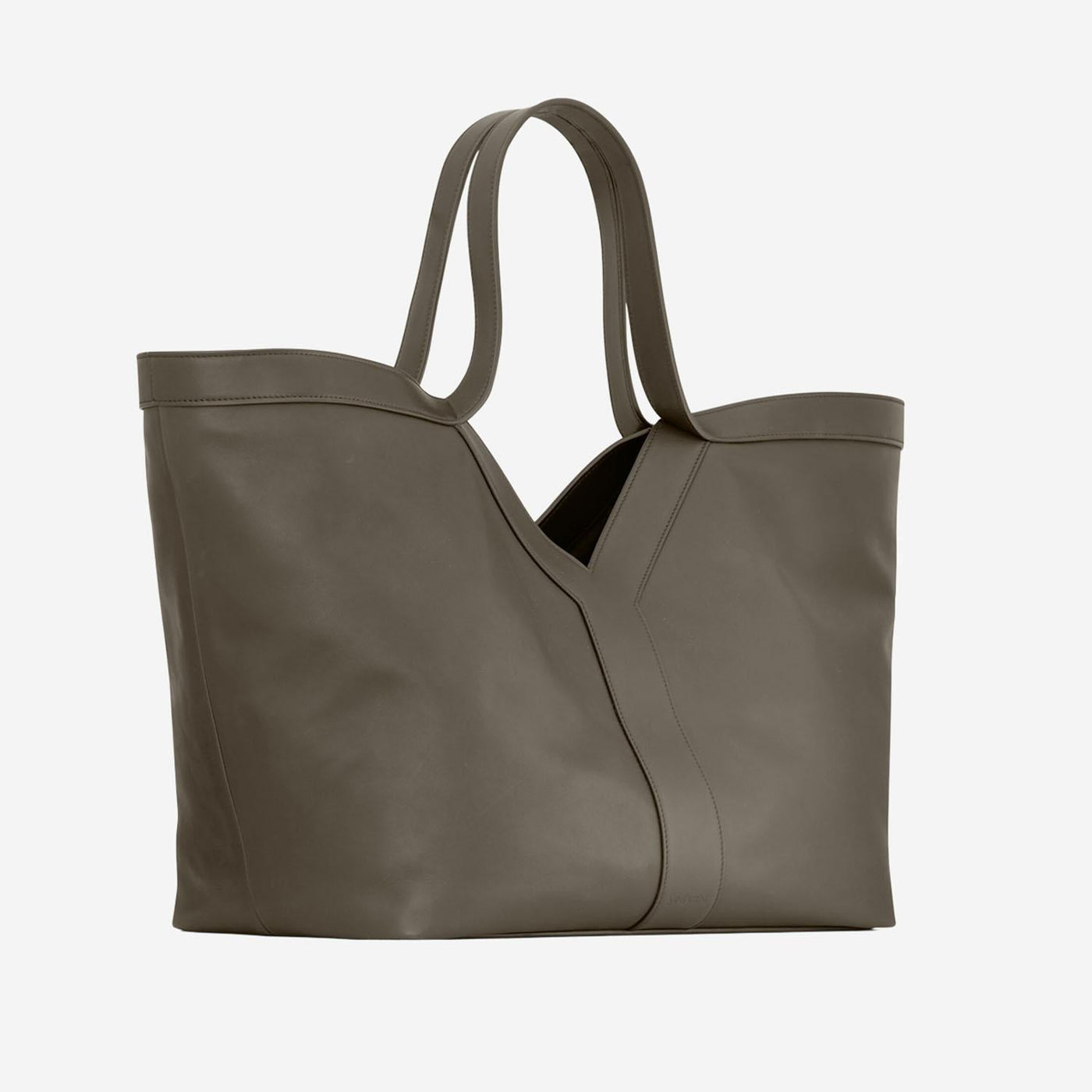 Saint Laurent Leather Shoulder Bag — Gray
