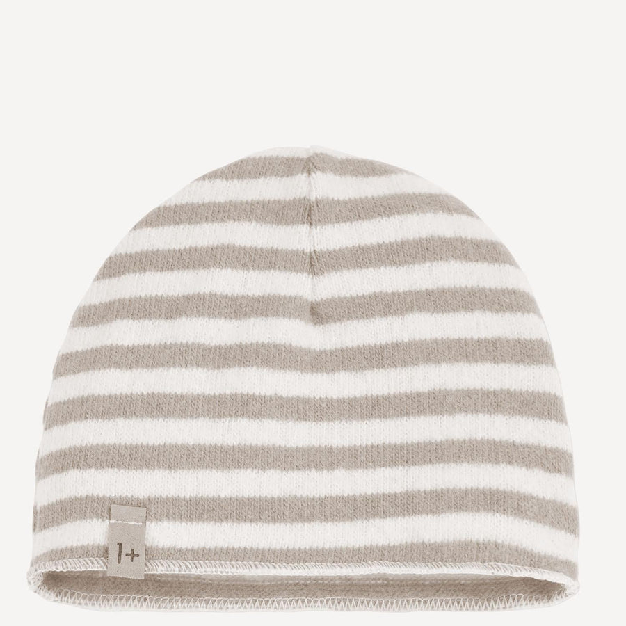 1+ The Family 25w040 Striped Cotton Beanie — Beige Beanies
