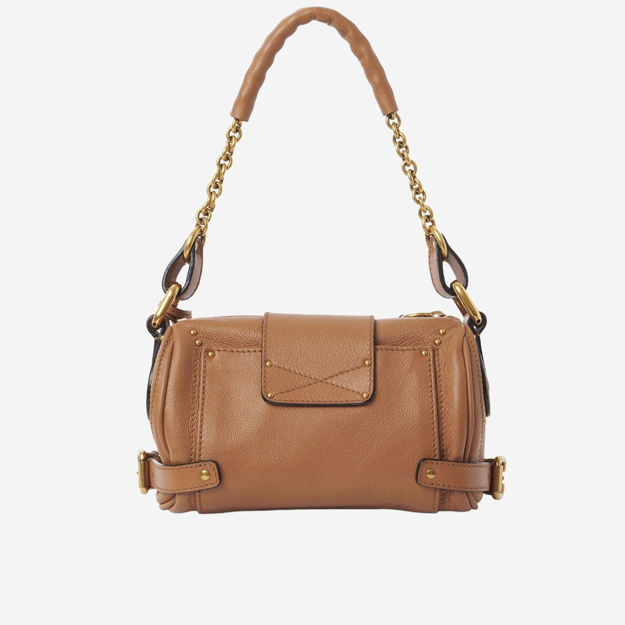 Chloé Paddington Shoulder Bag — Beige Leather