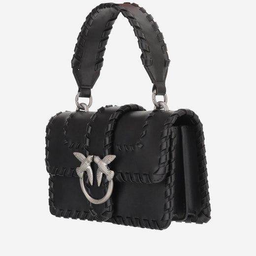 Pinko Quilted Leather Shoulder Bag — Black