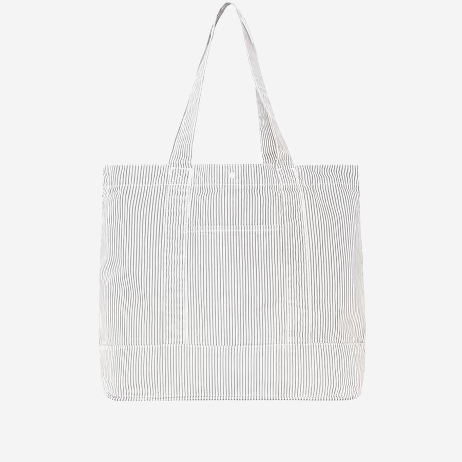 Carhartt Wip Striped Mercerised Cotton Tote Bag — Gray