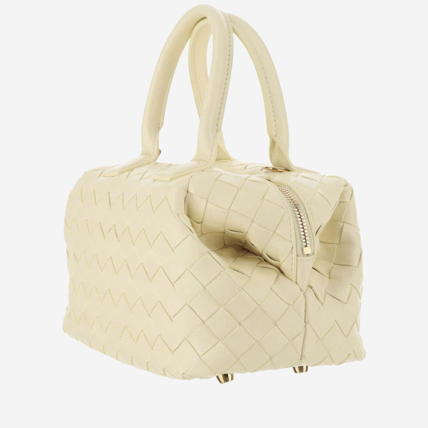 Bottega Veneta Mini Bauletto Top Handle Bag — Yellow Leather