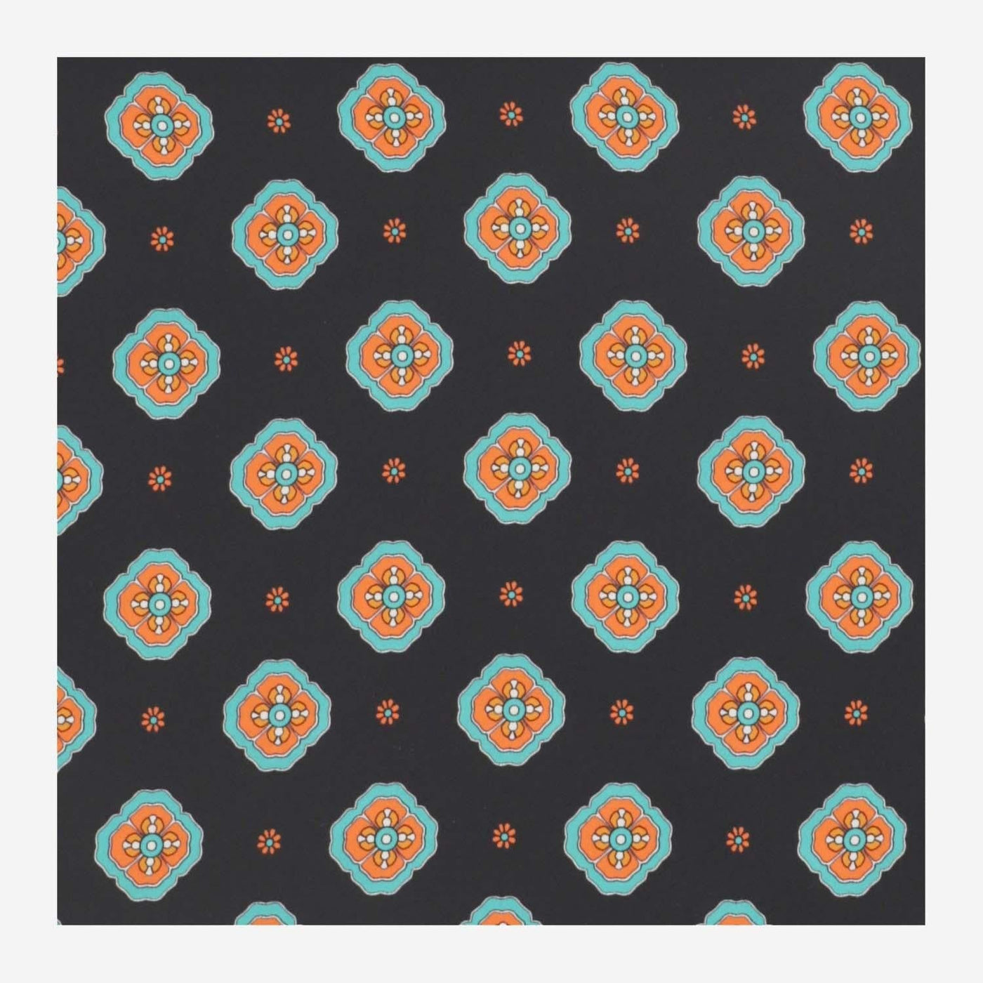 Alberto Biani Floral Pattern Silk Scarf — Black Scarfs