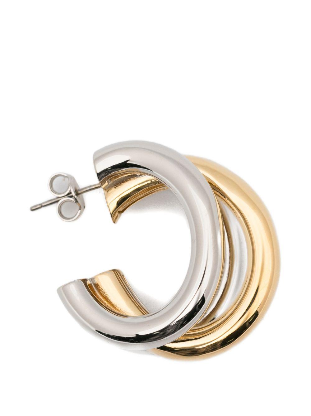 Rabanne Interlocked Circle Earrings — Silver Brass