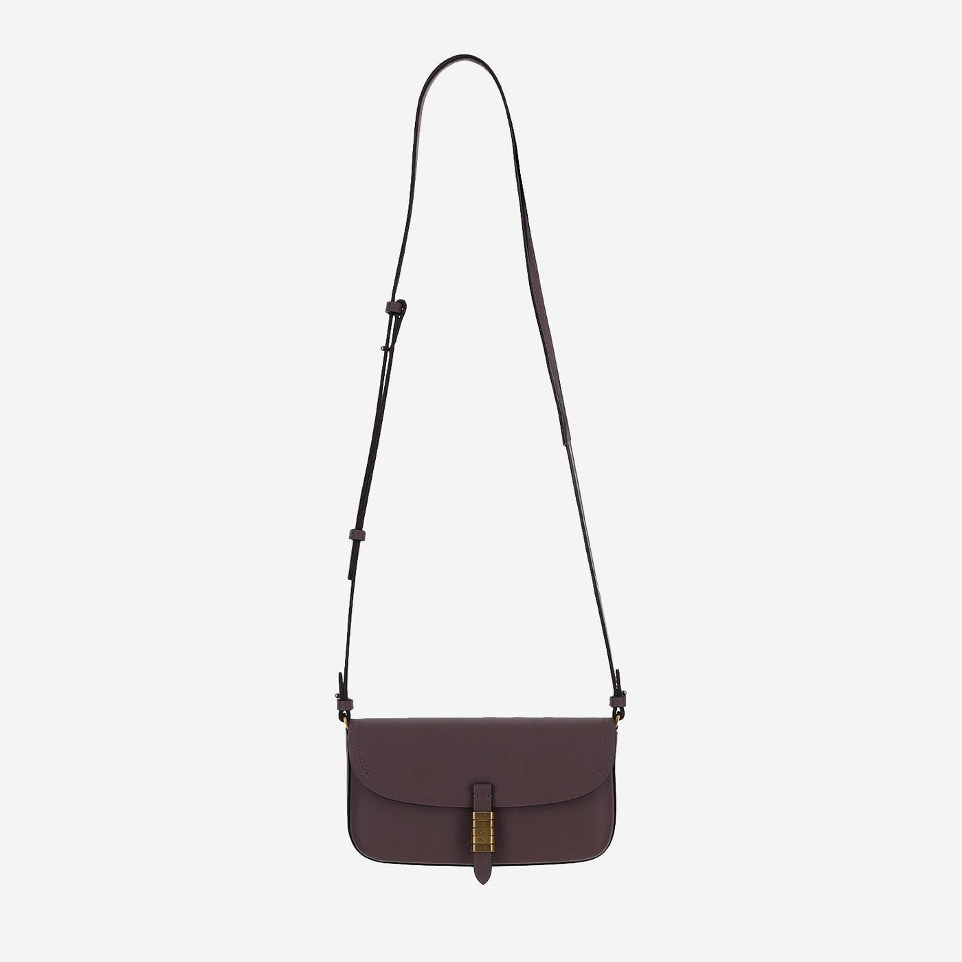 Pinko Saddle Shoulder Bag — Burgundy Leather