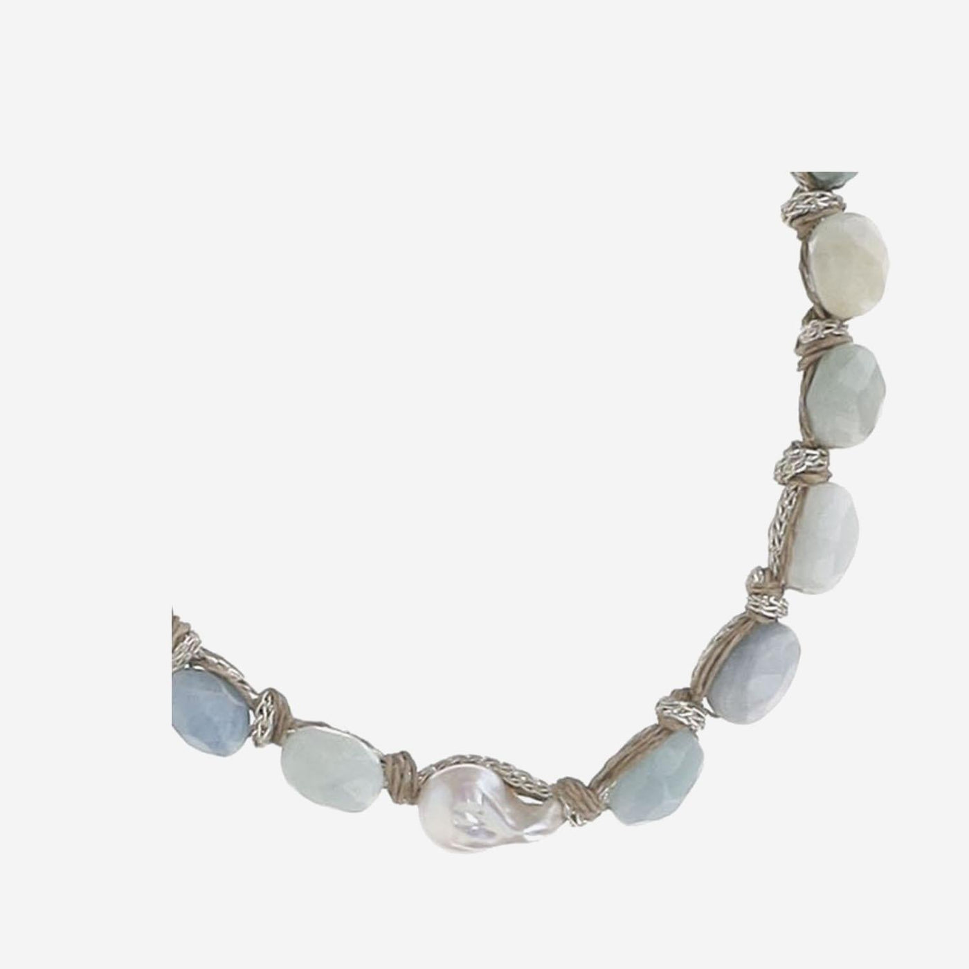 Mela Vacquamarina Necklace — Blue Natural Fiber Necklaces