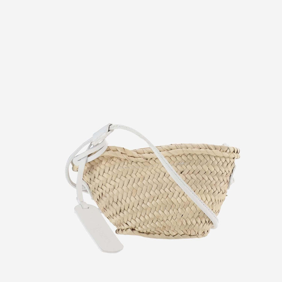 Filippo Catarzi Woven Straw Shoulder Bag — Beige