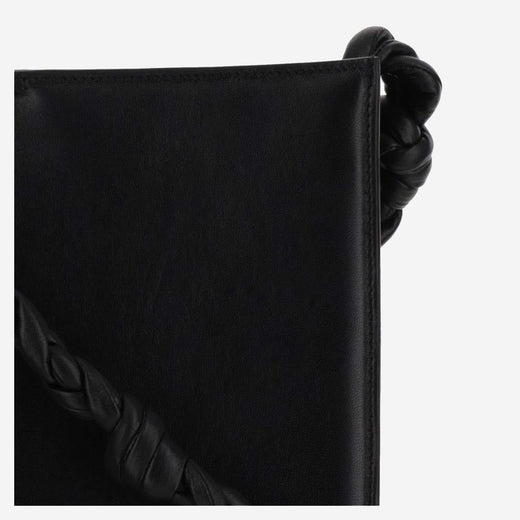 Jil Sander Tangle Crossbody Bag — Black Leather